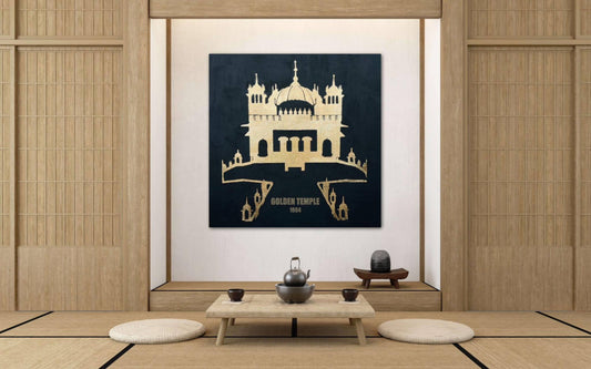 The Golden Temple,  Hand Made Foil Art on Canvas, Wall Hanging, Sikh Wall Art, Sikh Home Decor, Sikh Wall Decor, Gift items, Sikh Items,