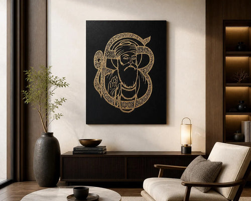 Luxury Sikh Home Decor Guru Nanak Dev Ji Artwork in Living Room
