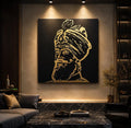 Handmade Guru Gobind Singh Ji Gold Foil Canvas Wall Art | Sikh Home Decor & Punjabi Gift