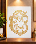 Guru Nanak Dev Ji Gold Foil Canvas Wall Art for Sikh Home Decor